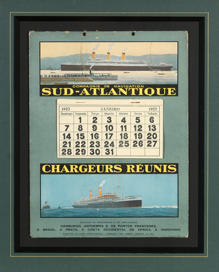 (COMPAGNIE de NAVIGATION SUD-ATLANTIQUE.) Calendar for 1923,